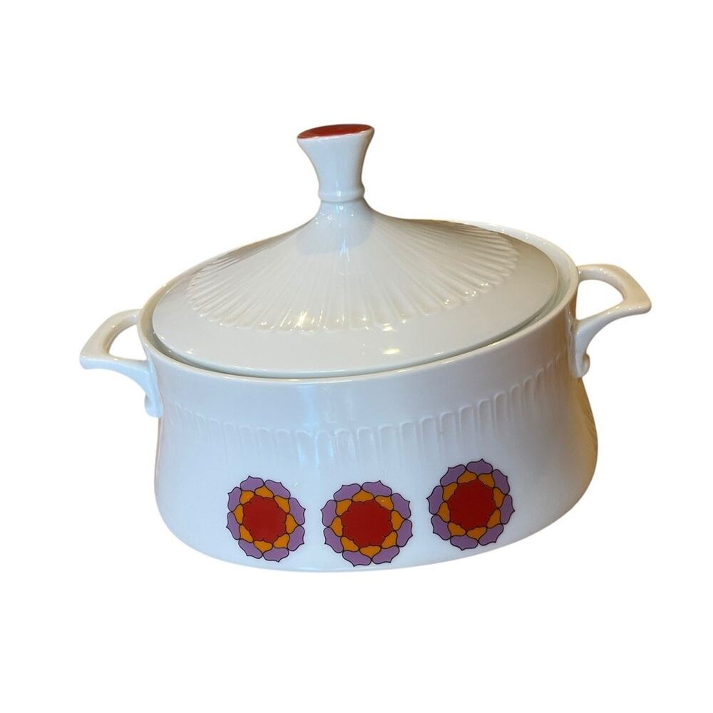 Vintage Eschenbach Bavaria Germany Covered Tureen Serving Bowl Flowers